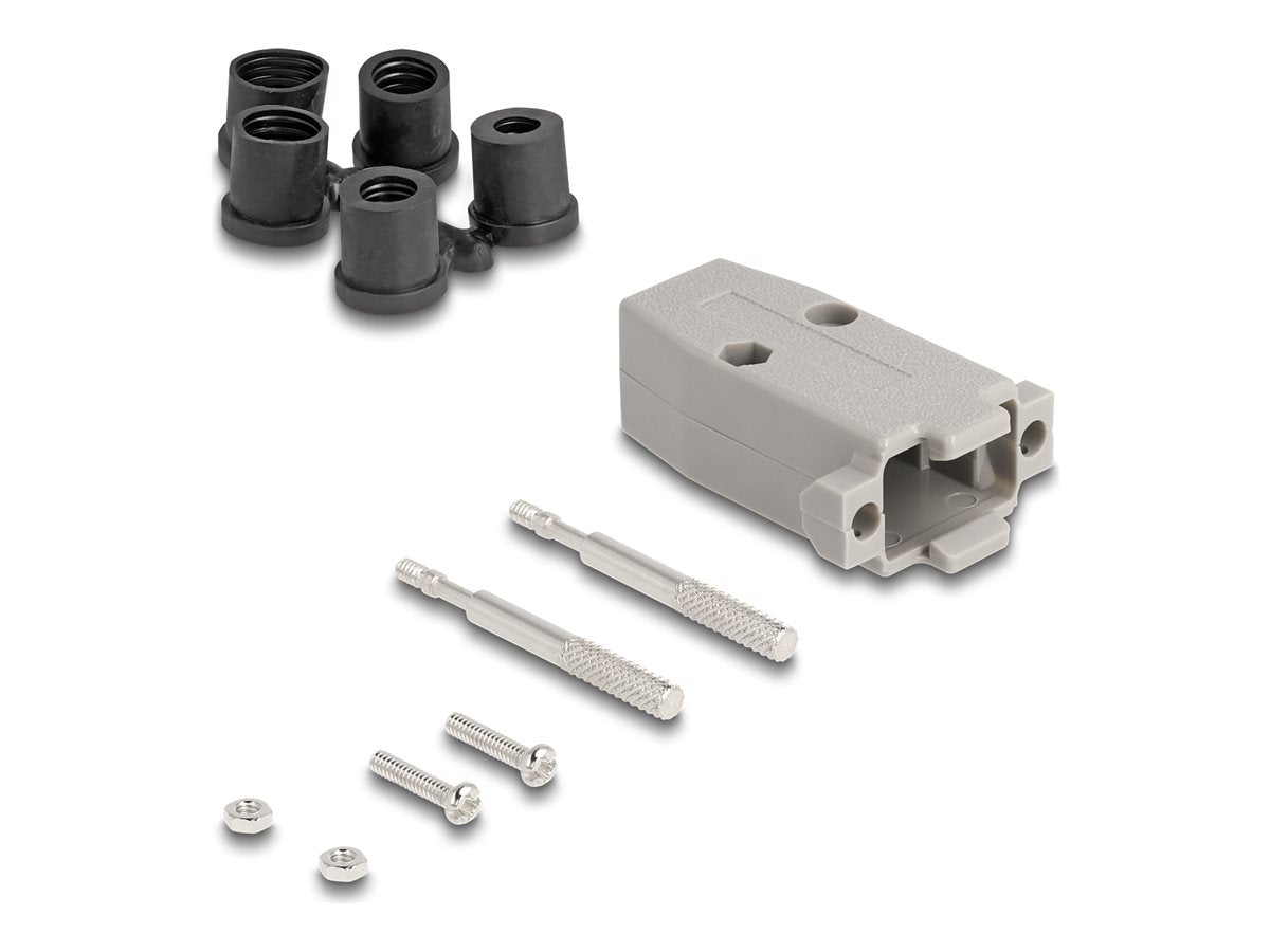 DELOCK D-Sub Kunststoffgehäuse für 9 Pin Stecker - Vorderansicht