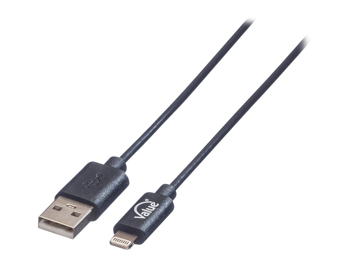 VALUE USB 2.0 Sync- & Ladekabel für Apple Geräte mit Lightning Connector 1,8m - Vorderansicht