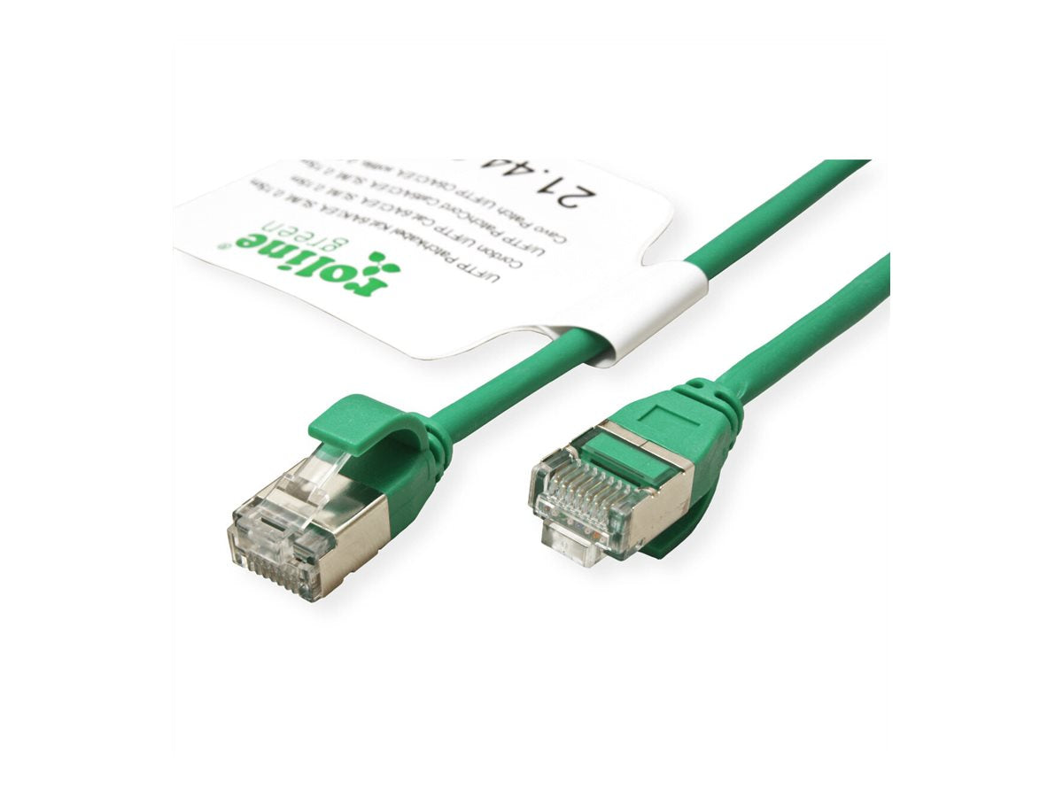 ROLINE GREEN U/FTP Patchkabel Kat.6A Class EA LSOH slim grun 0,15m - Verpackung