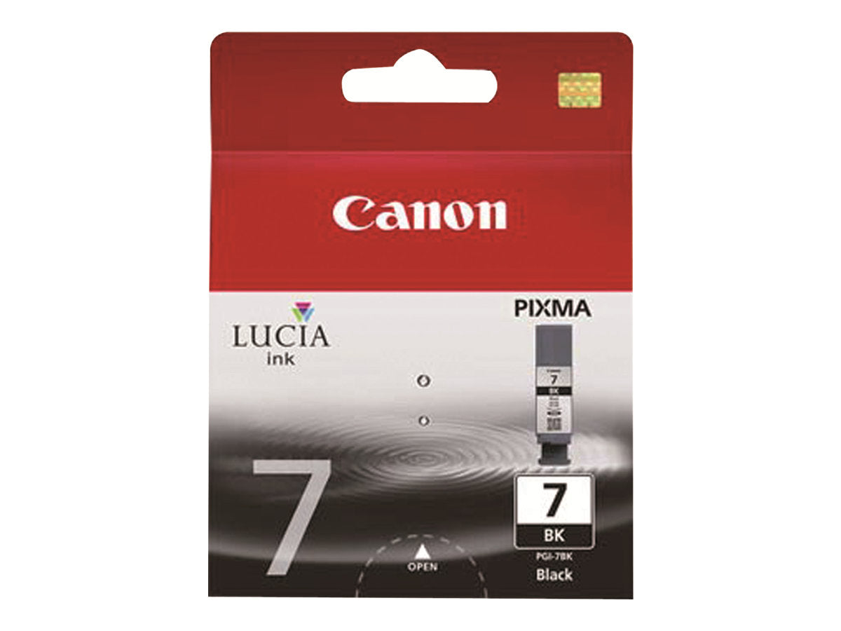 Vorderansicht der CANON PGI-7BK Tinte schwarz hohe Kapazität 565 Seiten 1er-Pack