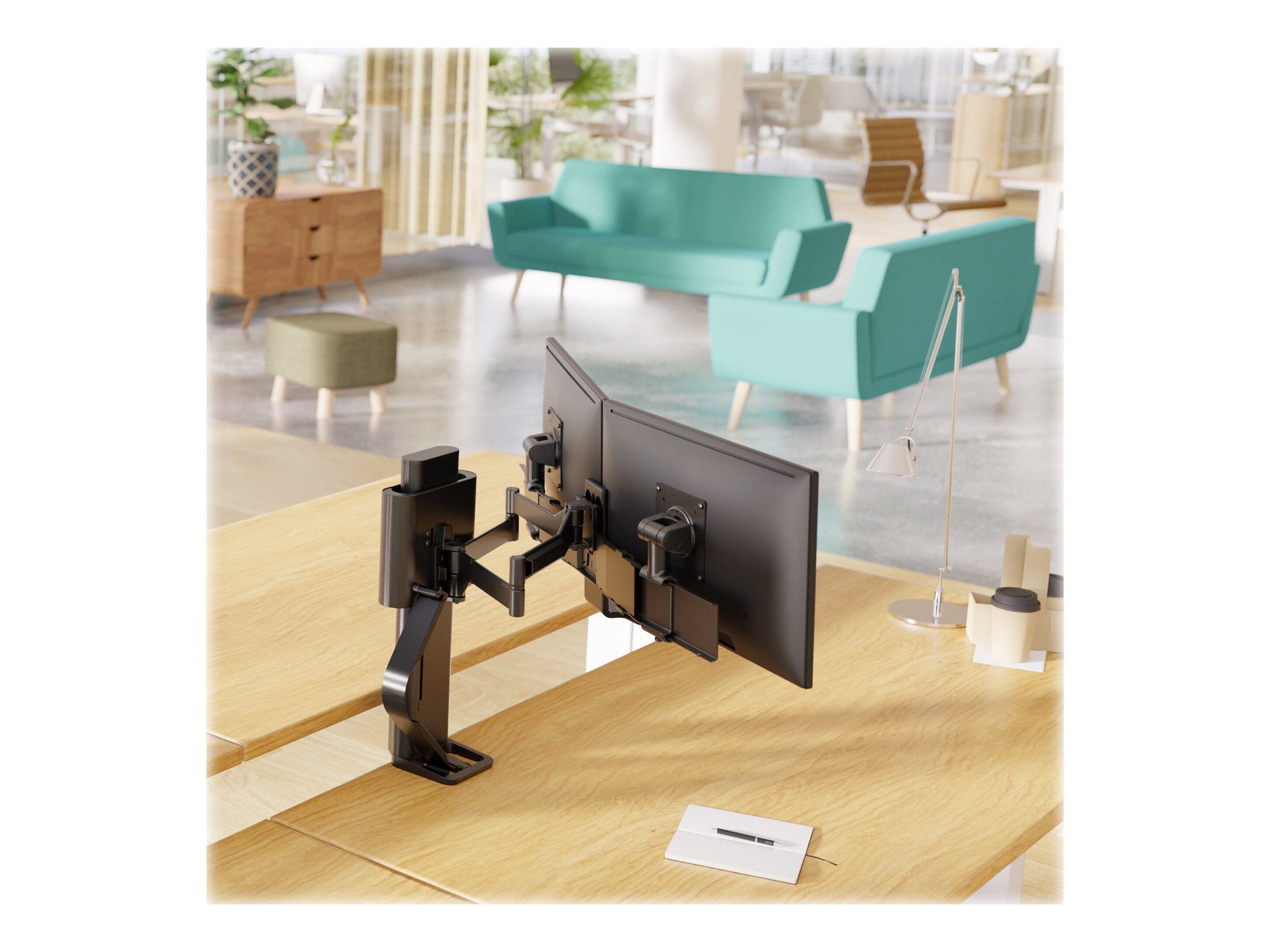 ERGOTRON TRACE Dual Monitorhalterung mit patentierter CF-Technologie Matte Black