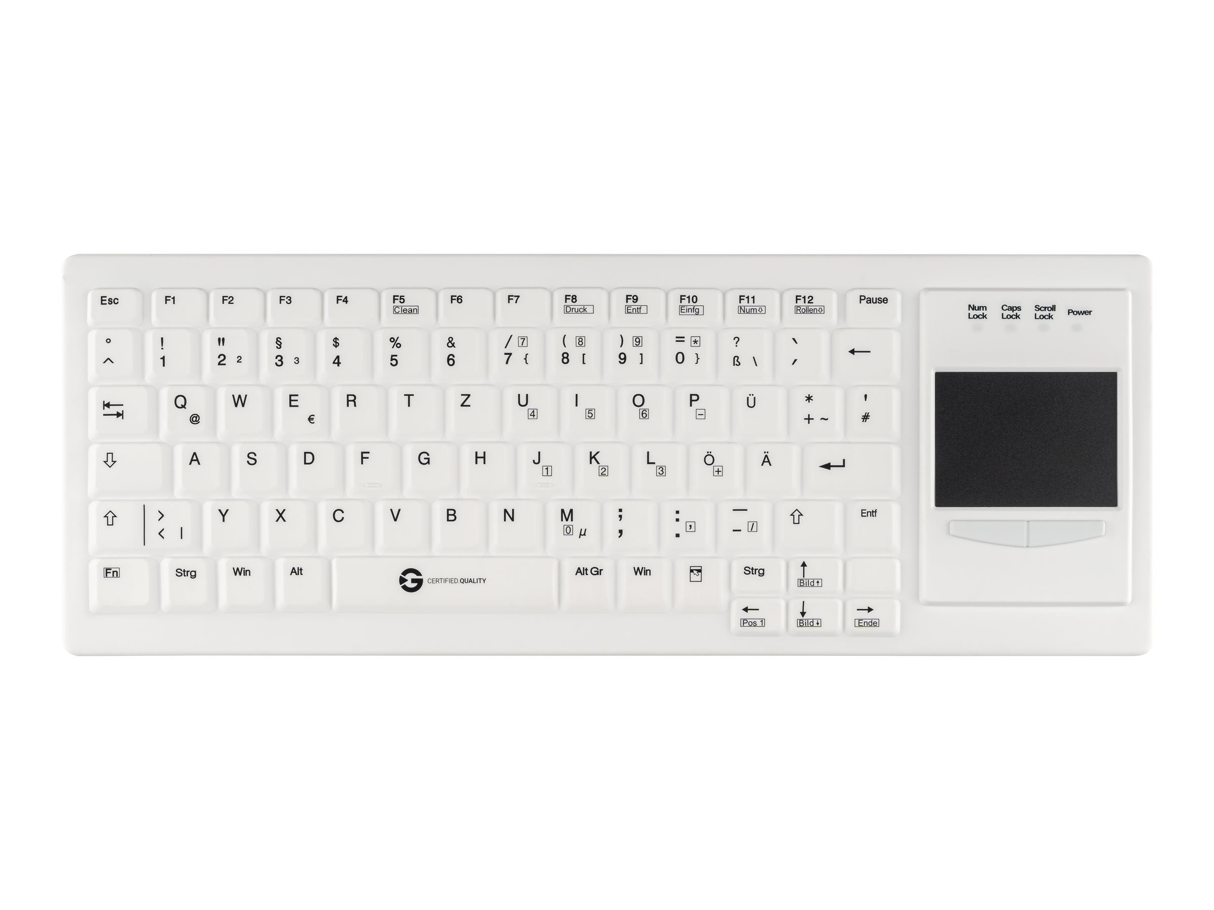GETT Cleantype Xtra Touch Protect WL kabellose Silikontastatur Detailansicht