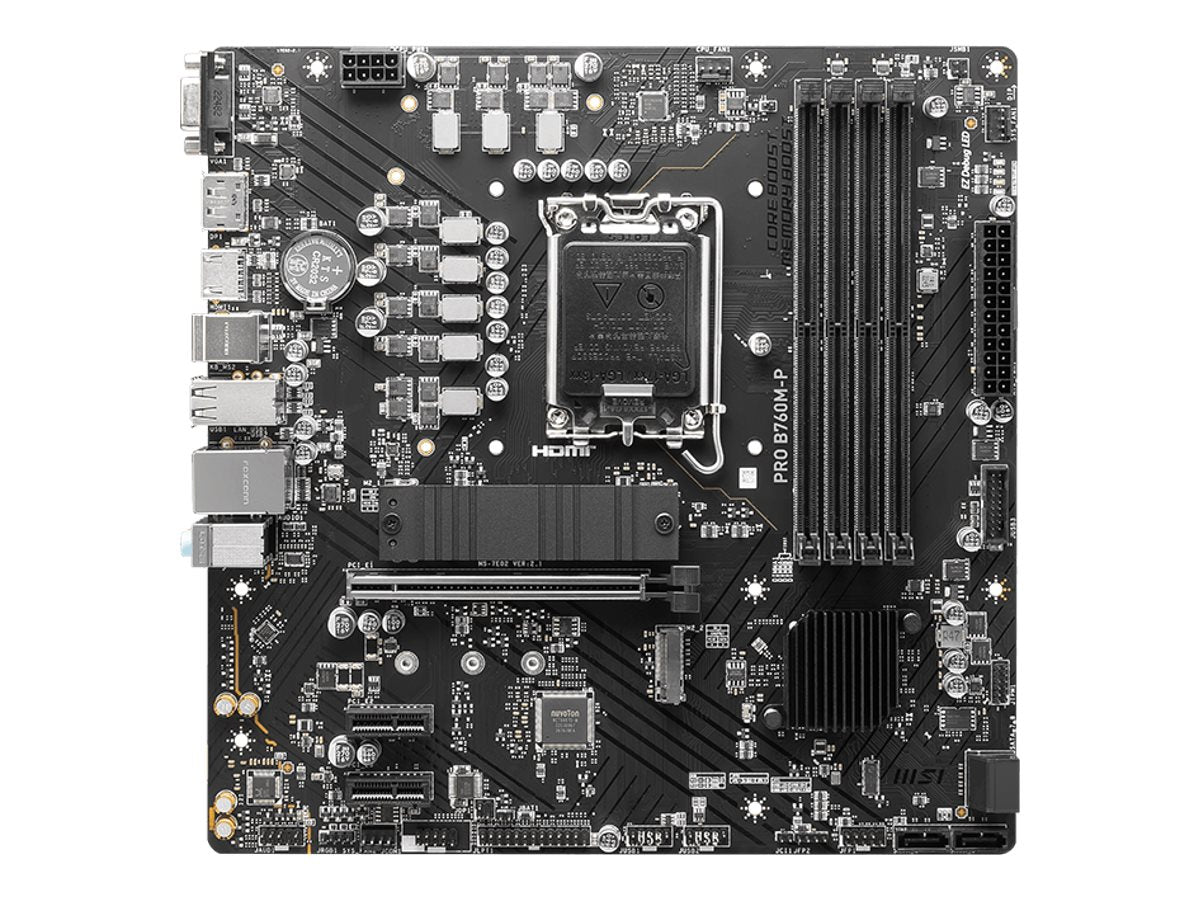 MSI PRO B760M-P LGA1700 mATX Motherboard Vorderansicht