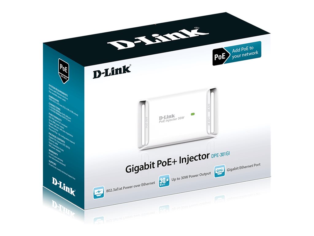 D-LINK DPE-301GI Gigabit PoE+ Injector Vorderansicht