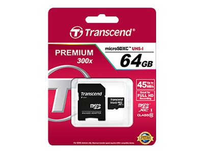 TRANSCEND Premium 64GB microSDXC UHS-I Verpackung