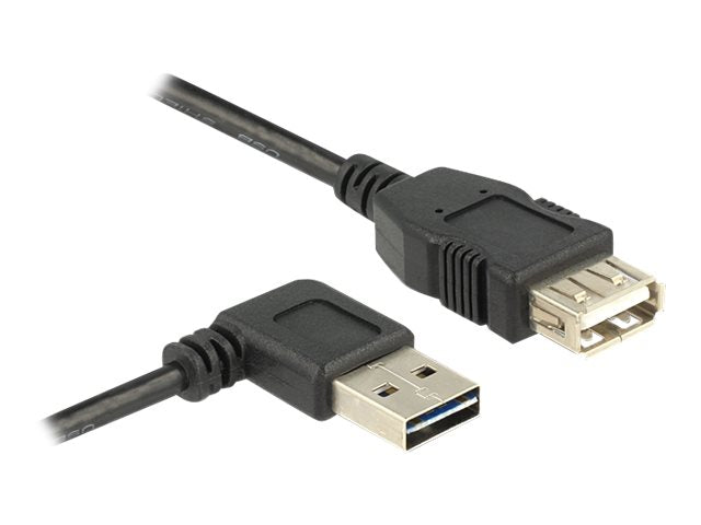 DELOCK Verlängerungskabel EASY-USB 2.0 Typ-A Stecker gewinkelt links / rechts - Vorderansicht