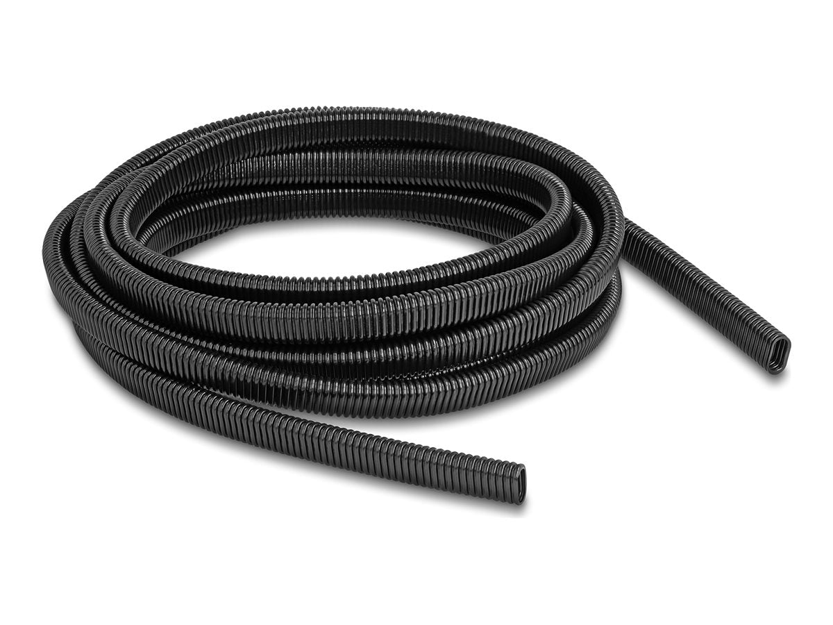 DELOCK Kunststoff Kabelschutzschlauch oval 13,6 x 6,3mm 5m schwarz - Vorderansicht