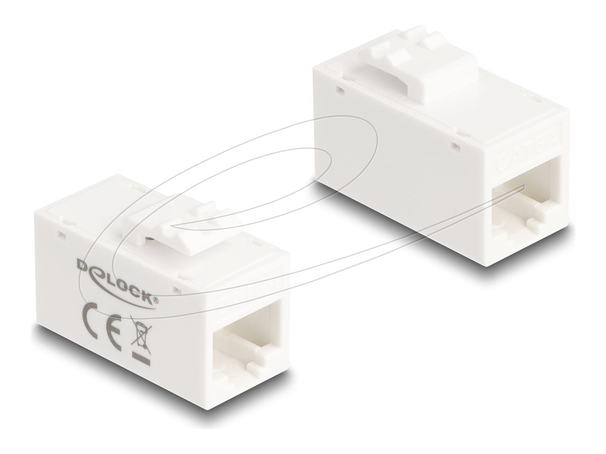 DELOCK Keystone Modul RJ45 Buchse zu RJ45 Buchse Cat.6A UTP weiss - Vorderansicht