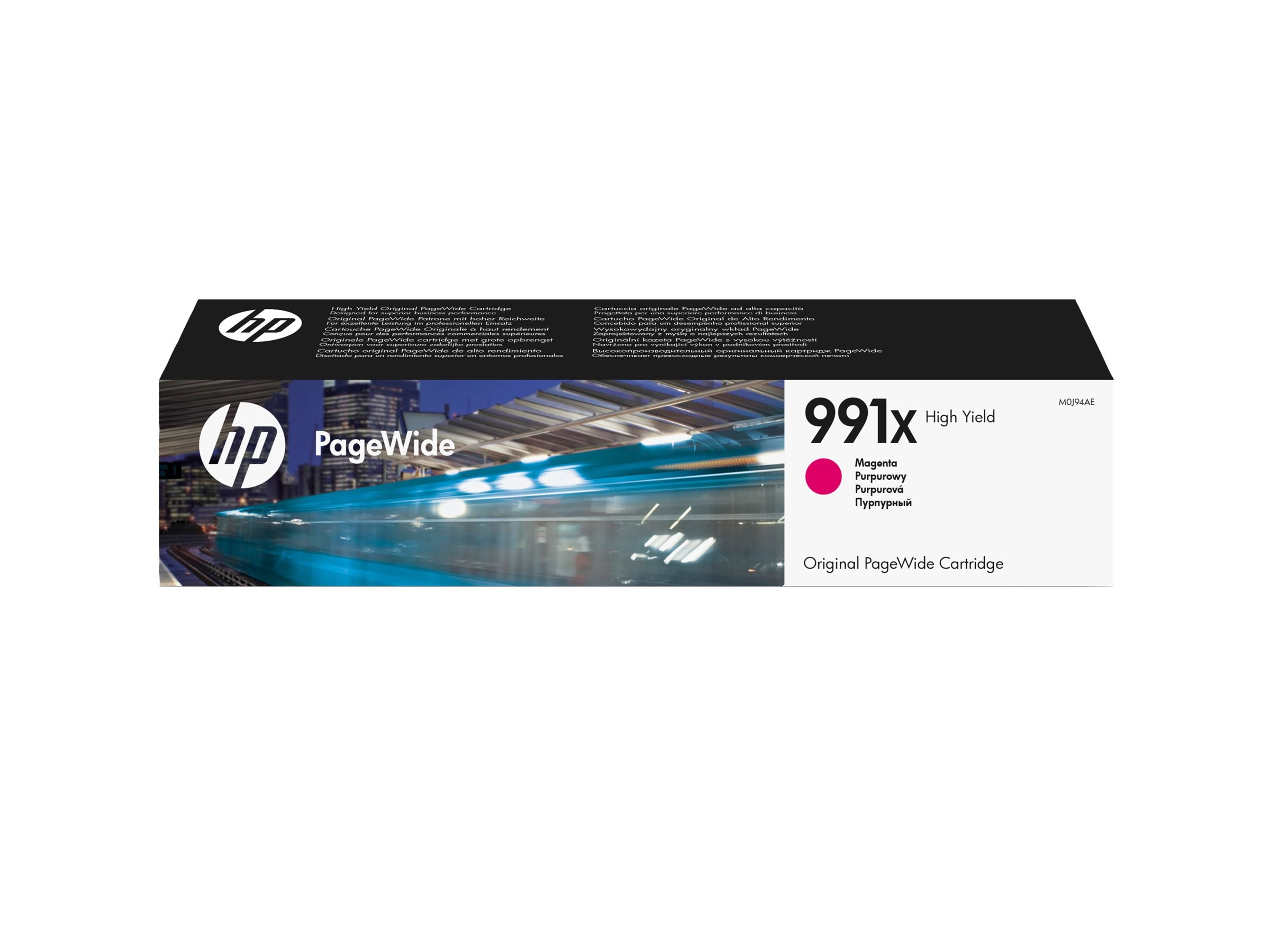 HP original PageWide 991X Tintenpatrone M0J94AE Magenta Vorderansicht