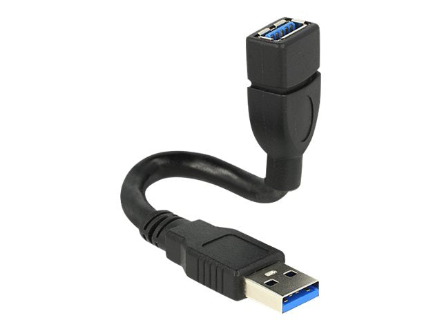DELOCK Kabel USB 3.0 Typ-A Stecker > USB 3.0 Typ-A Buchse ShapeCable 0,15 m - Vorderansicht