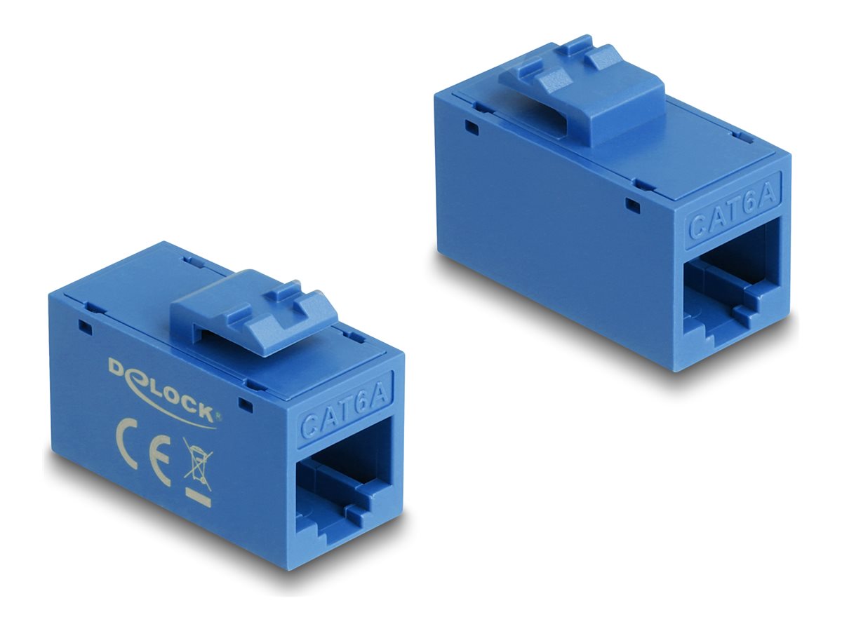 DELOCK Keystone Modul RJ45 Buchse zu RJ45 Buchse Cat.6A UTP blau - Vorderansicht