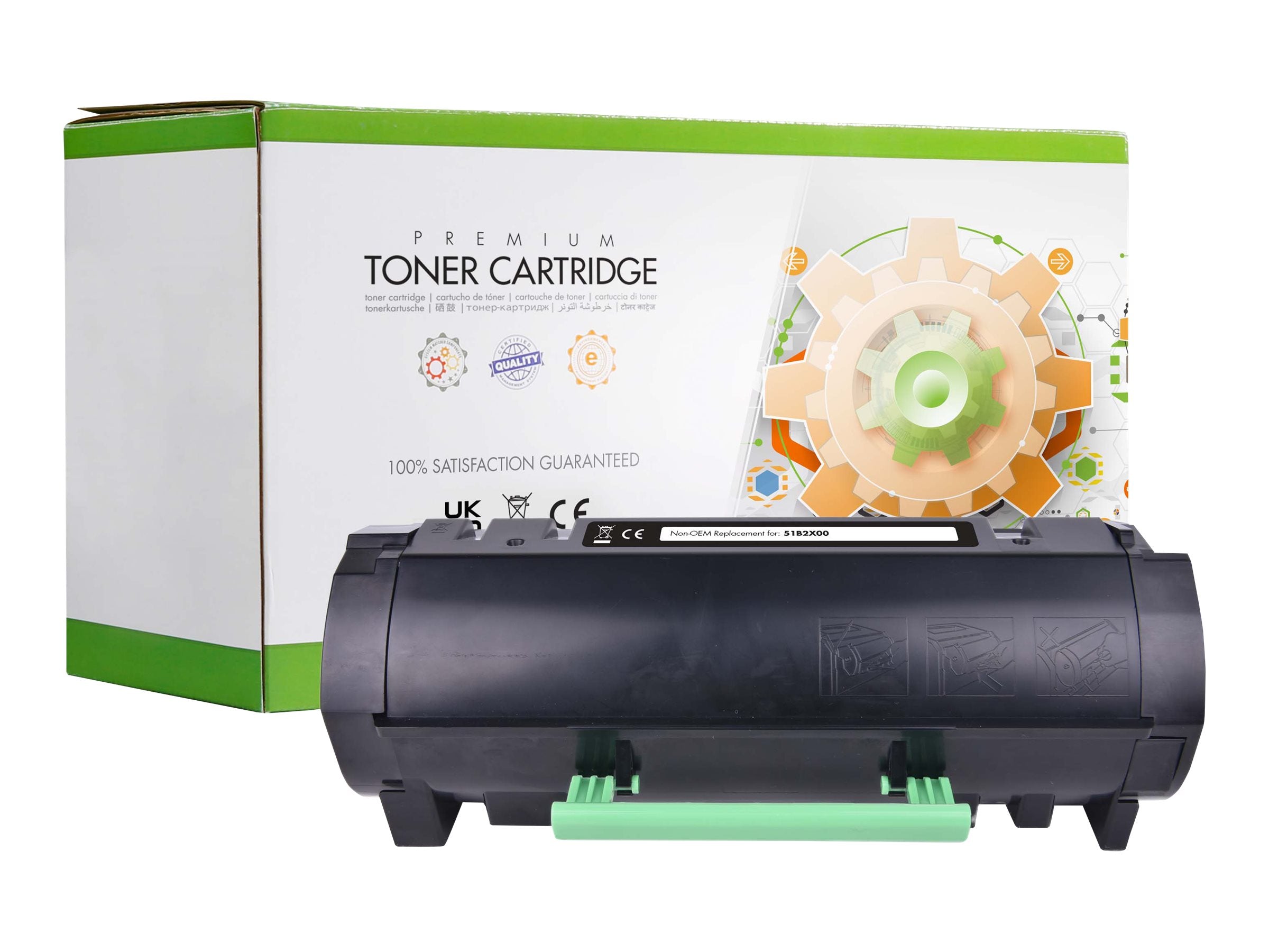 STATIC Tonerpatrone kompatibel mit Lexmark 51B2X00 schwarz - Vorderansicht