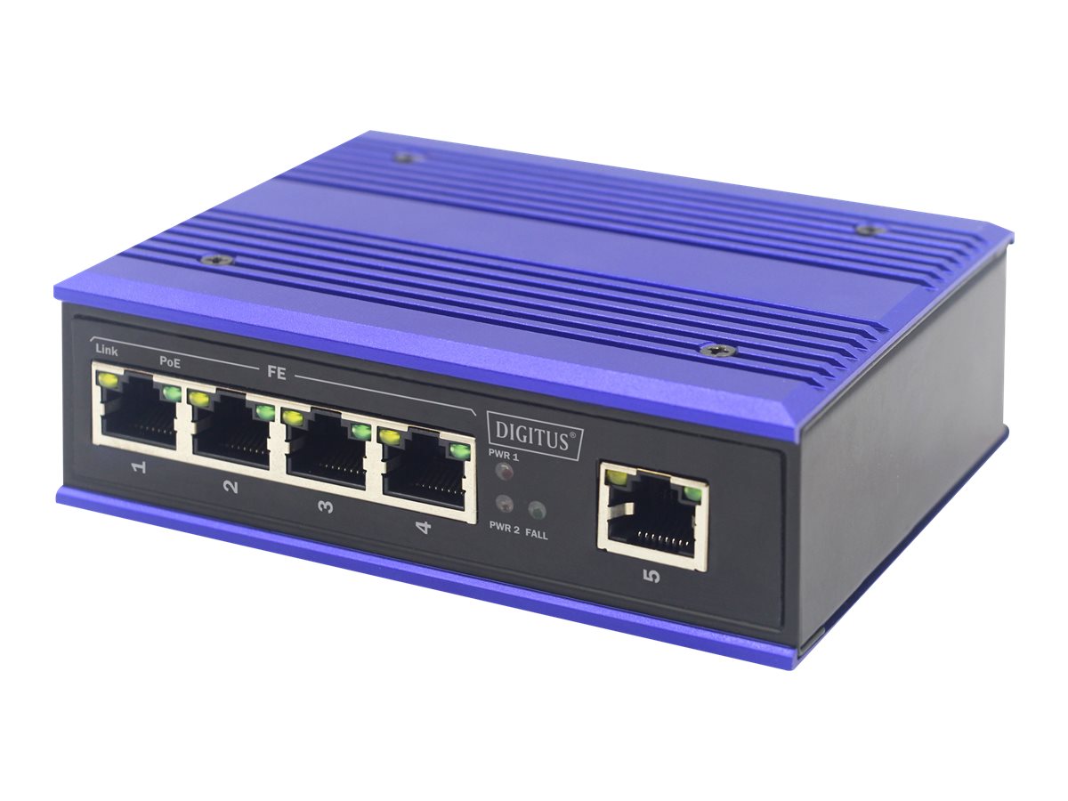 DIGITUS 4-port Fast Ethernet PoE Switch Vorderansicht