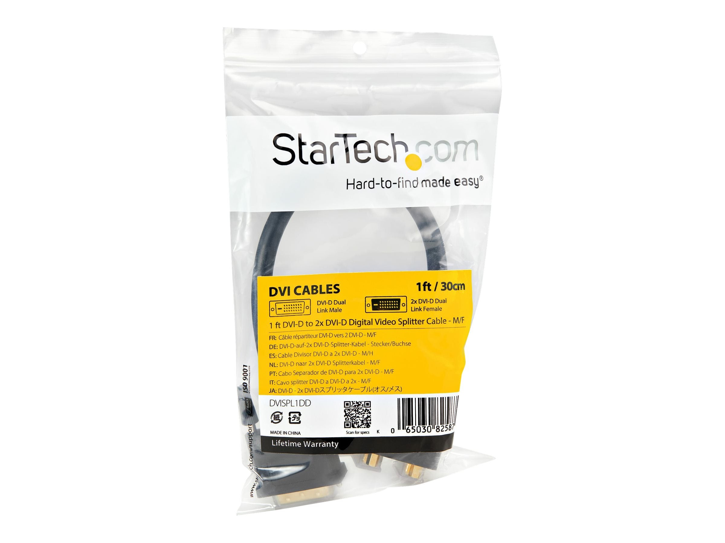 STARTECH.COM DVI-D auf 2x DVI-D Splitter Kabel Vorderansicht