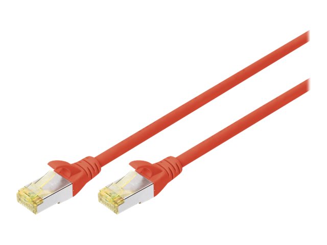 DIGITUS CAT 6A S-FTP Patchkabel Cu LSZH AWG 26/7 15m Rot - Vorderansicht