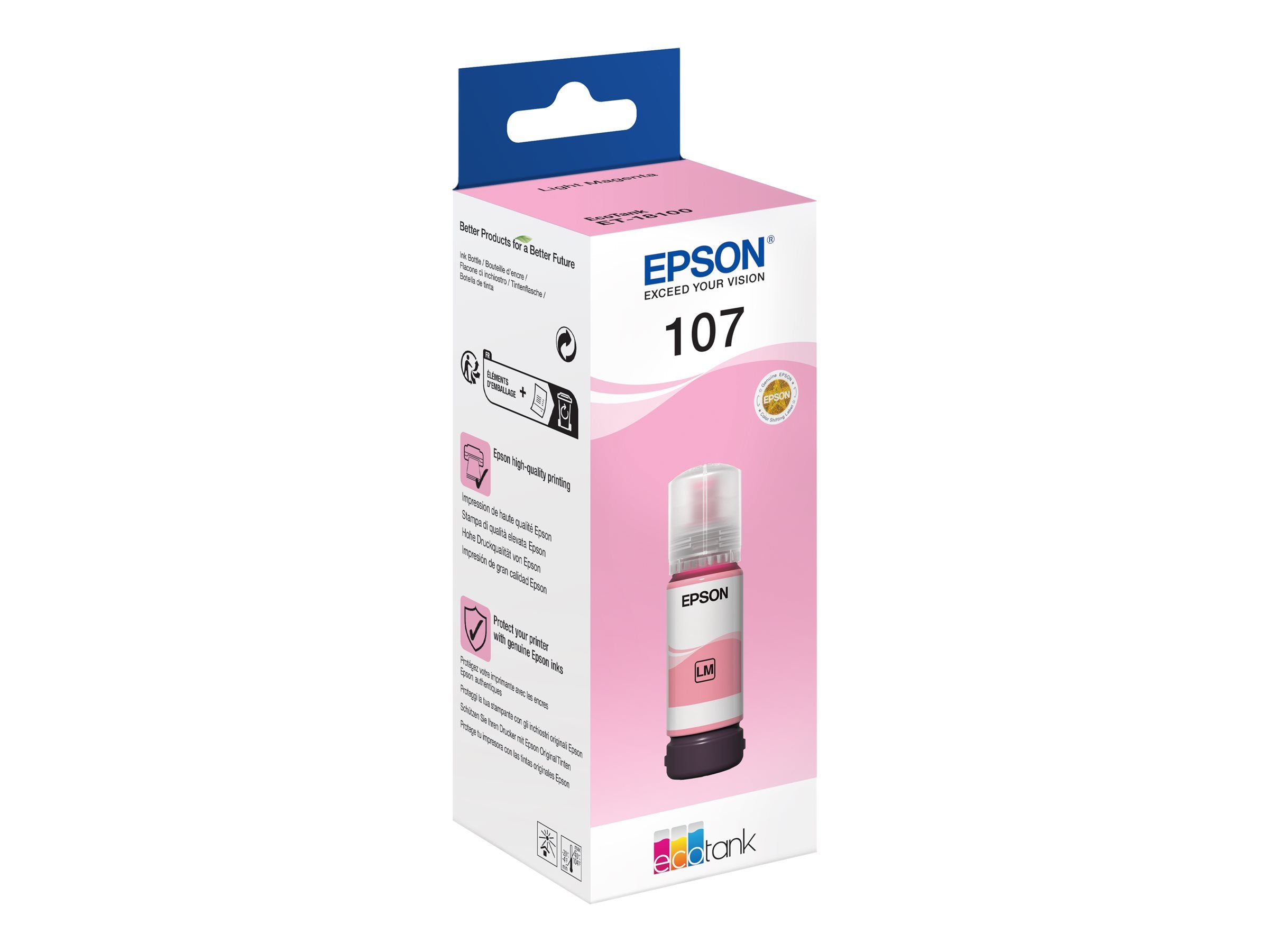 EPSON 1LB 107 EcoTank Light Magenta Ink Bottle - Verpackung