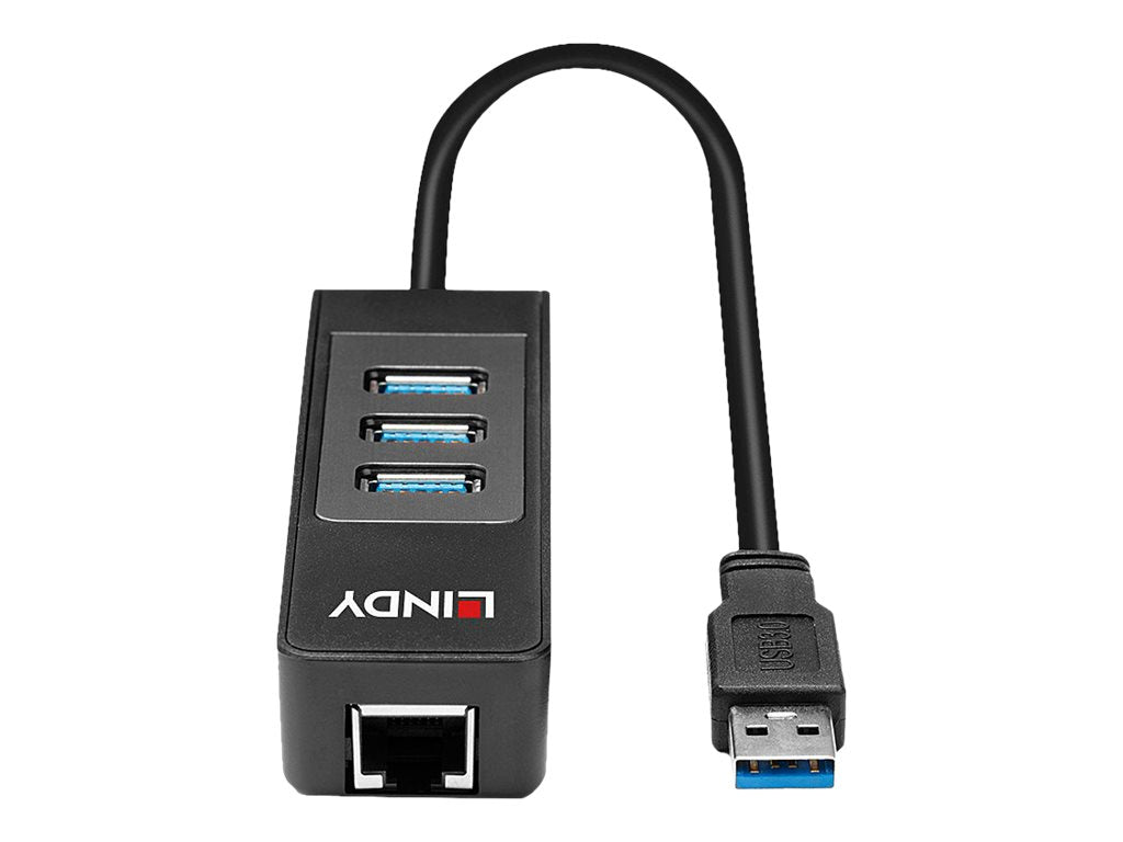 LINDY USB 3.1 Hub/Gigabit Ethernet Adapter Anschlussansicht