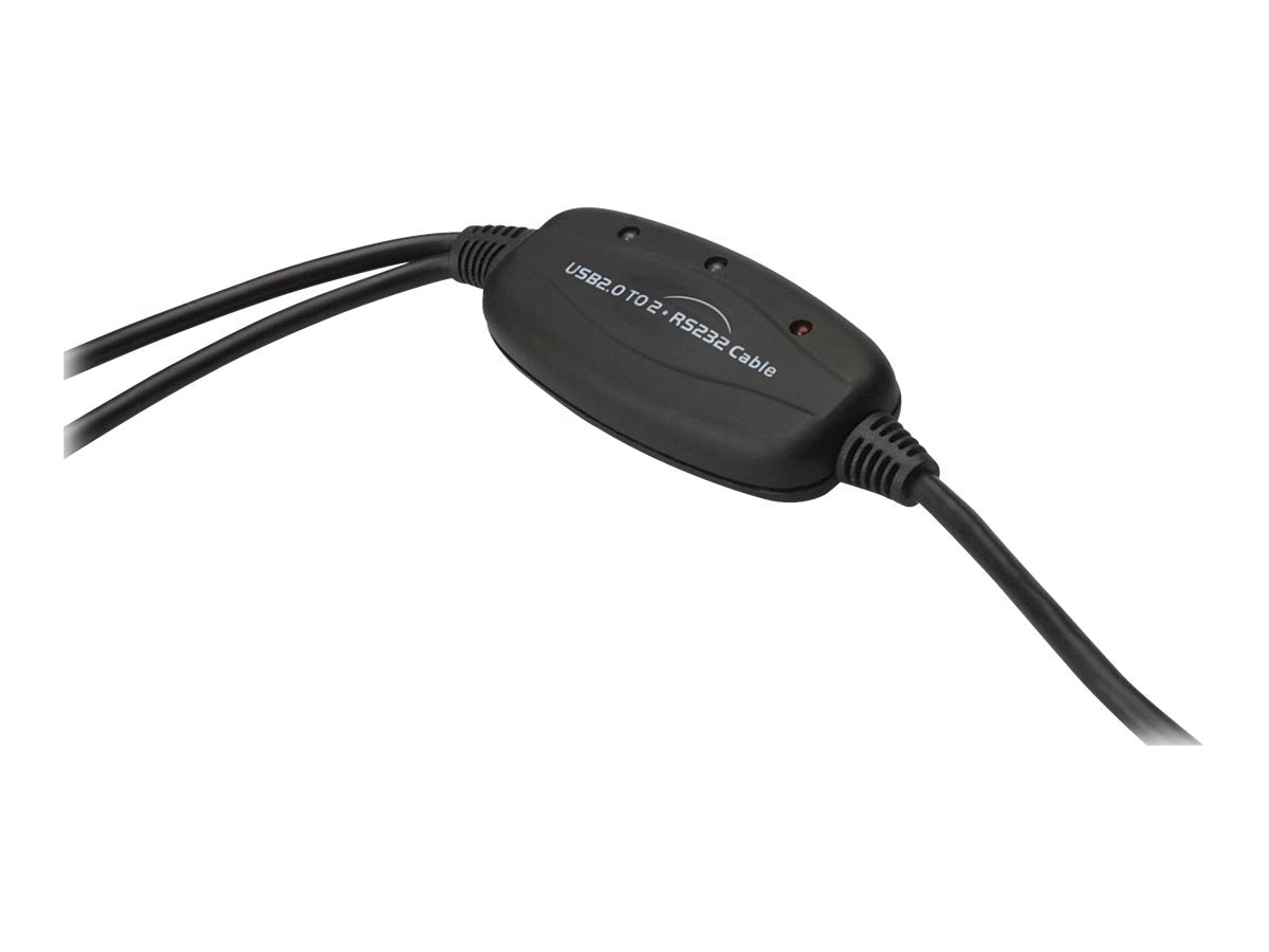 DIGITUS 1,5M USB 2.0 zu RS232x2 Kabel Detailansicht