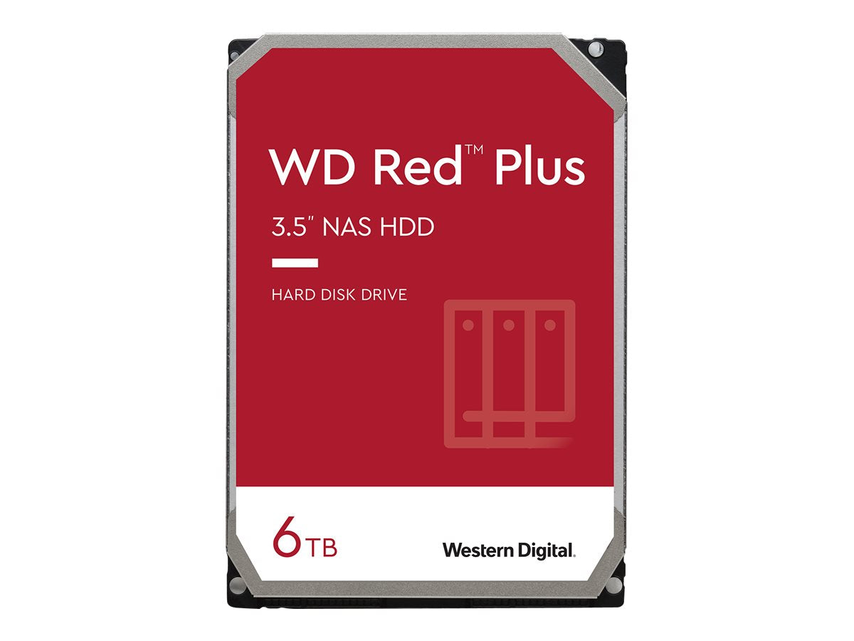 WD Red Plus 6TB SATA 6Gb/s interne HDD Vorderansicht