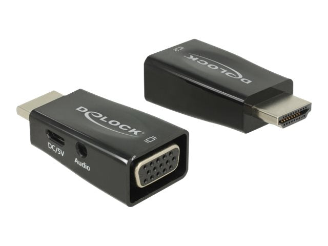 DELOCK Adapter HDMI-A Stecker > VGA Buchse mit Audio - Vorderansicht
