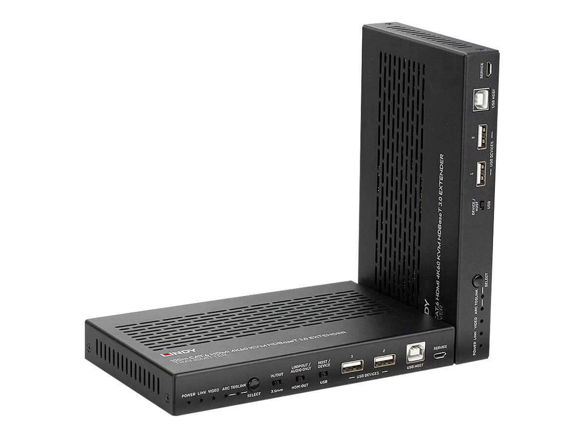 LINDY 100m Cat.6A HDMI 4K60 HDBaseT 3.0 KVM Extender Vorderansicht