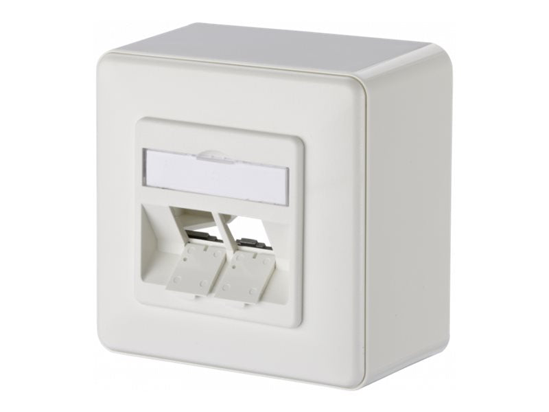 METZ CONNECT Keystone Anschlussdose AP 2 Port unbestuckt reinweiss - Vorderansicht