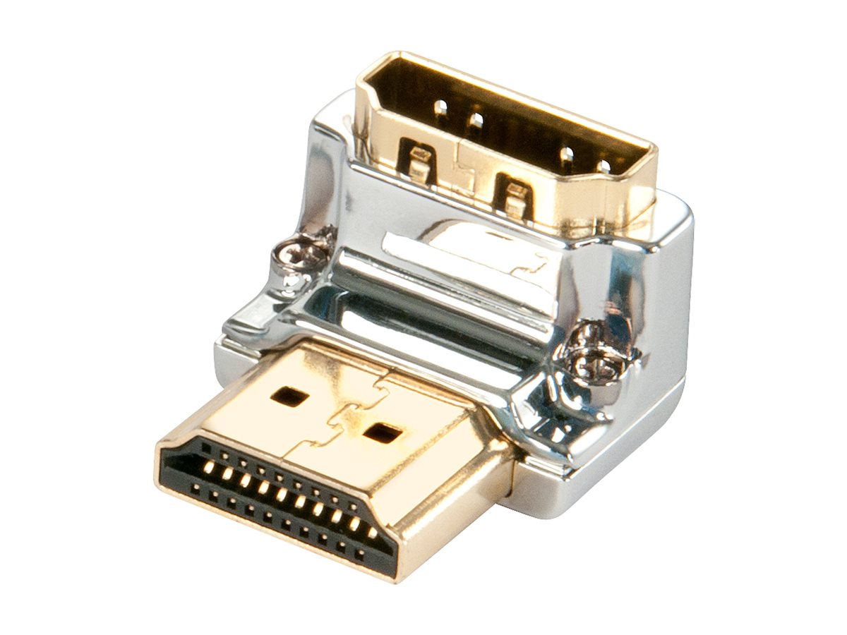 LINDY CROMO HDMI Adapter 90grad runter Stecker Typ AM an Typ AF - Vorderansicht