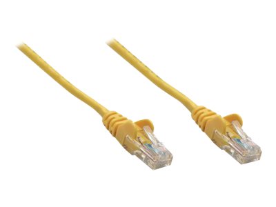 INTELLINET Netzwerkkabel Cat6 S/FTP CU LS0H 1,5m Gelb RJ-45 Stecker Vorderansicht
