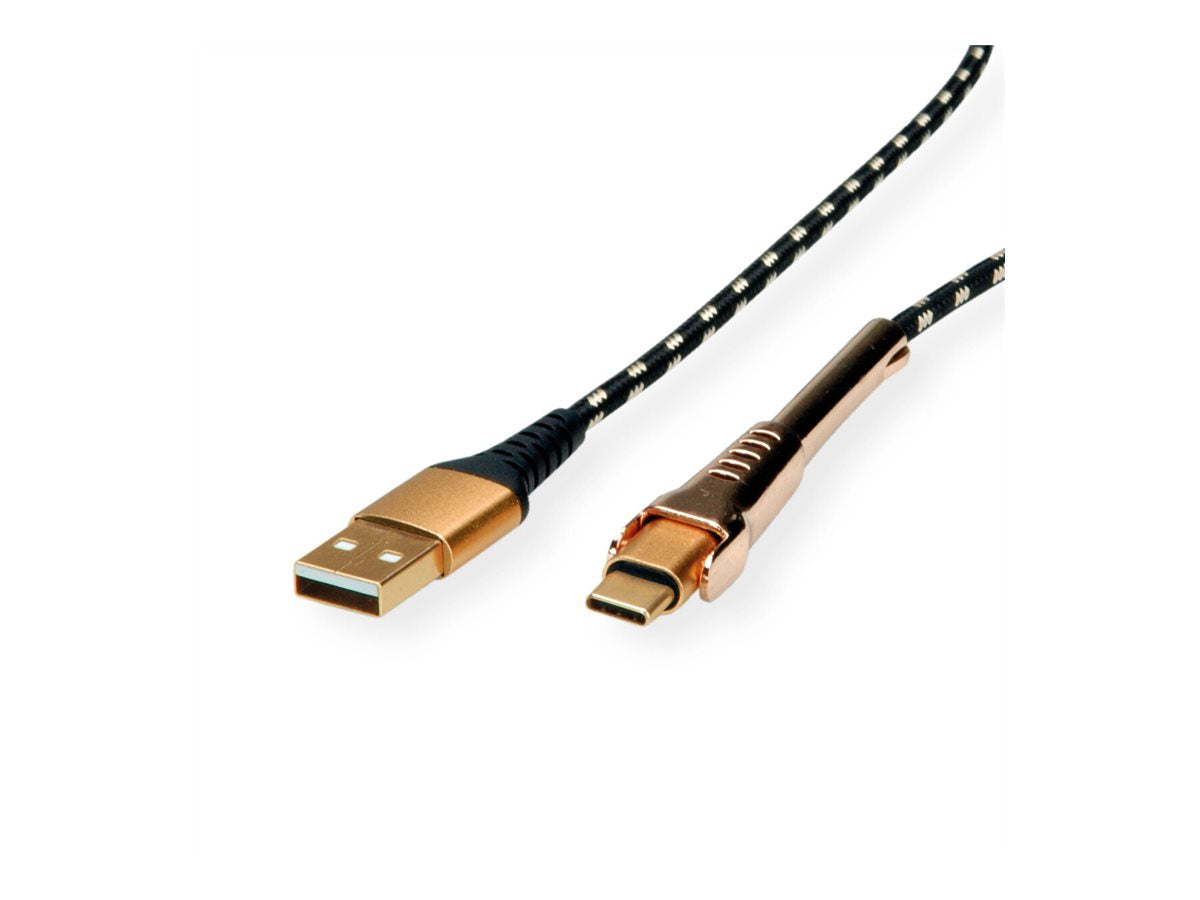 ROLINE GOLD USB 2.0 Sync- & Ladekabel Typ A - C ST/ST mit Smartphone Stützfunktion 1m - Detailansicht