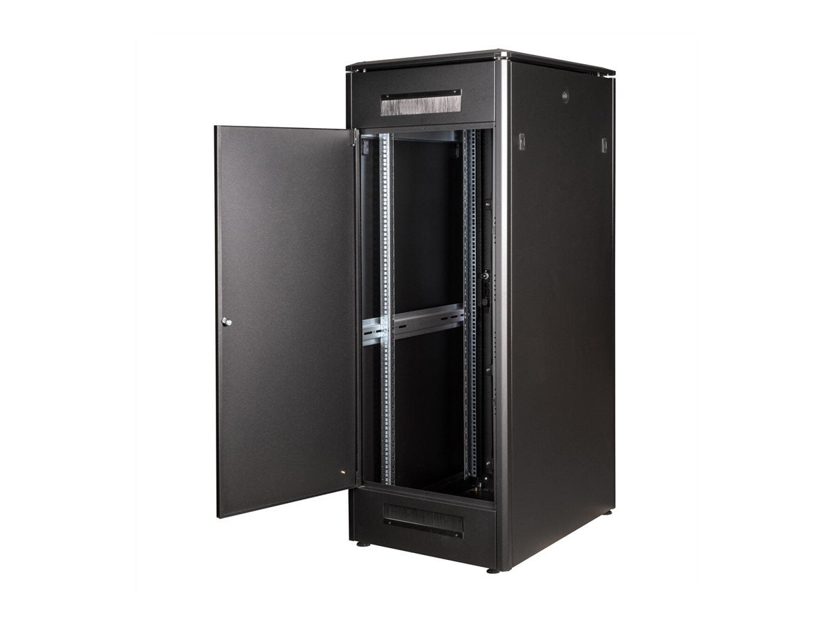 ROLINE Netzwerkschrank Pro 48,26cm 19Zoll 32 HE 600x800 BxT Glastür schwarz - Innenansicht