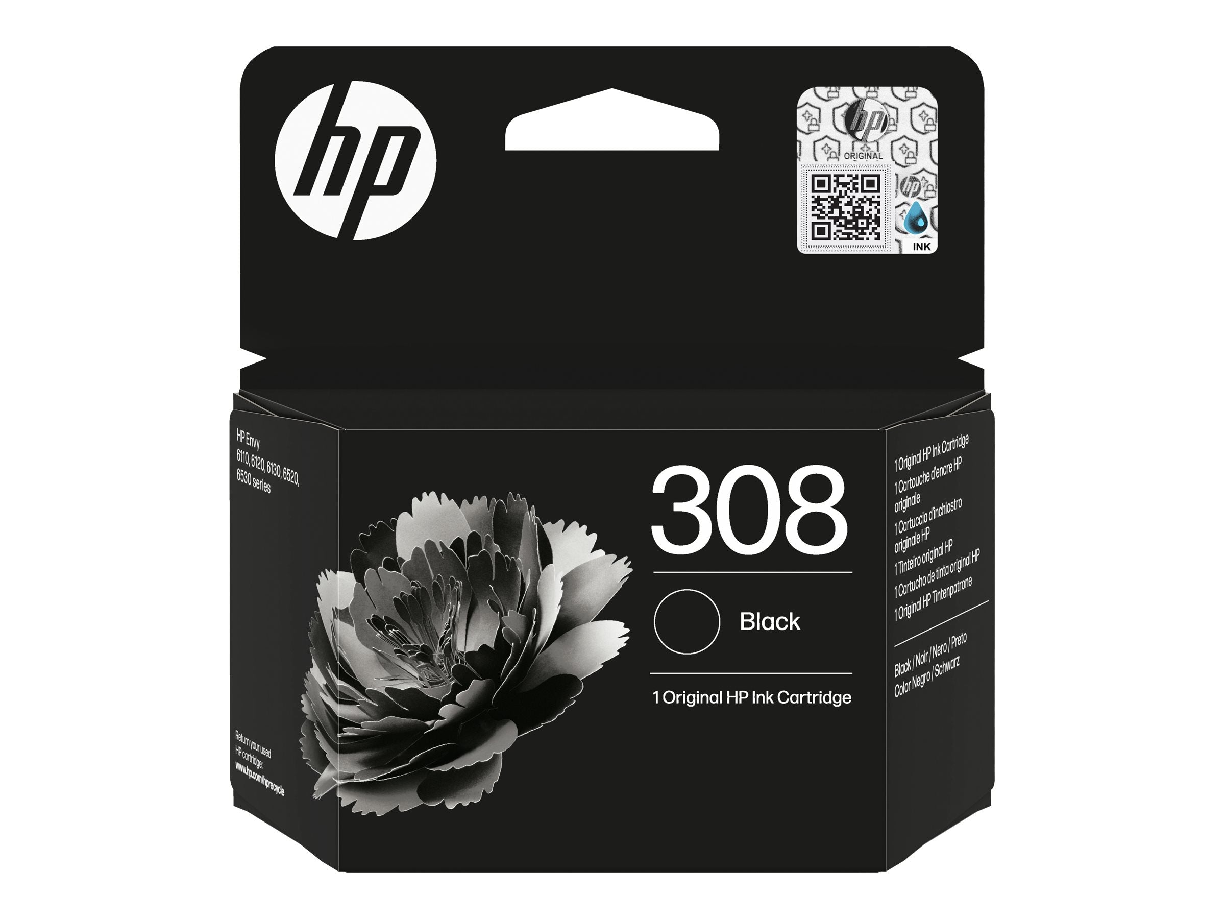 HP 308 Black Original Ink Cartridge Verpackung