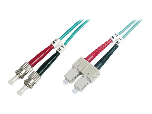 DIGITUS LWL Patchkabel ST zu SC Multimode 50/125 m Duplex Vorderansicht