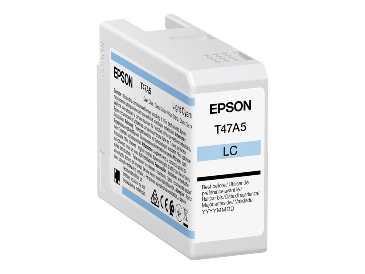 EPSON Singlepack Light Cyan T47A5 UltraChrome Pro 10 Tintenpatrone Vorderansicht