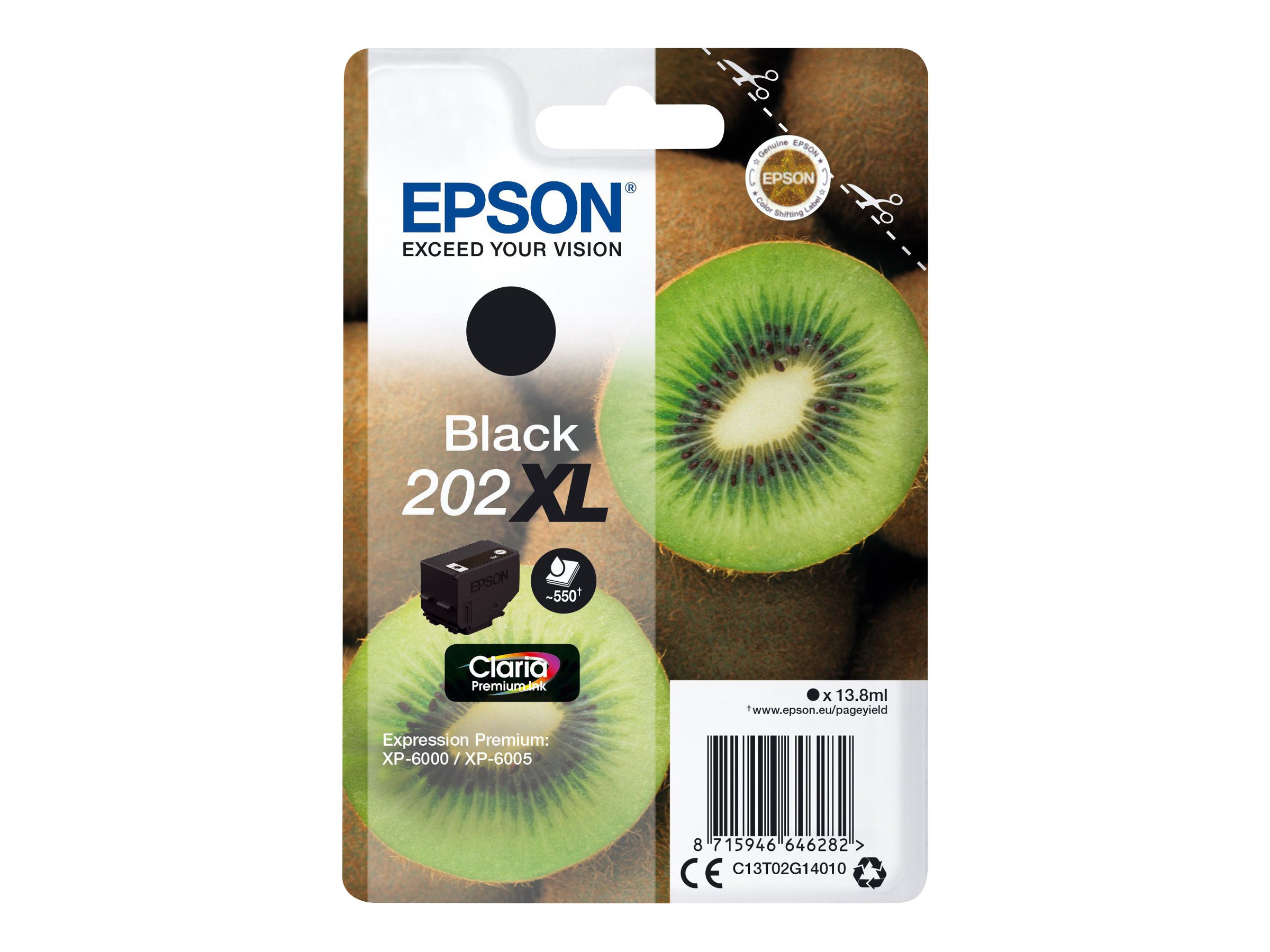 EPSON 4LB Singlepack Black 202XL Kiwi Clara Premium Ink Vorderansicht