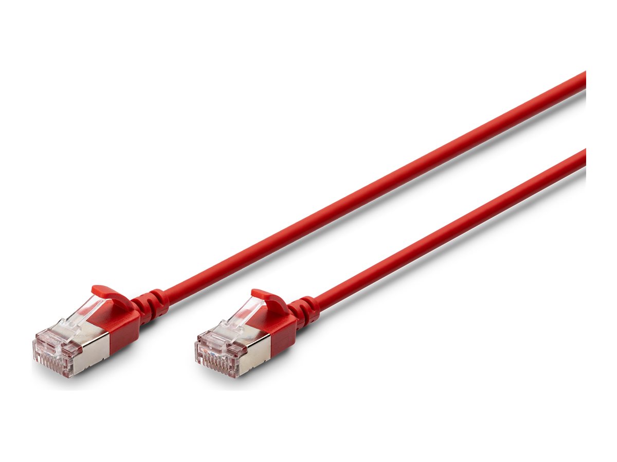 DIGITUS CAT 6A F-FTP Slim Patch cord Cu LSZH AWG 32/7 length 5m Red - Vorderansicht