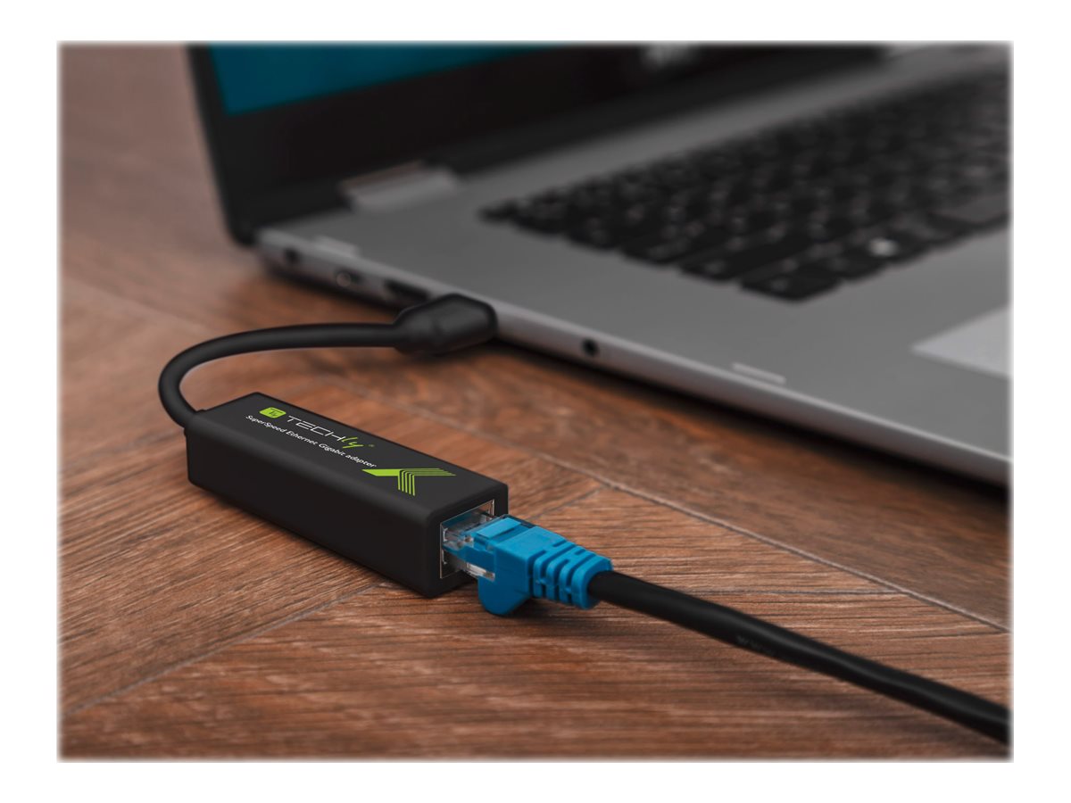 TECHLY USB 3.0 Superspeed auf RJ45 Gigabit 10/100/1000 Konverter Kabellaenge 0
