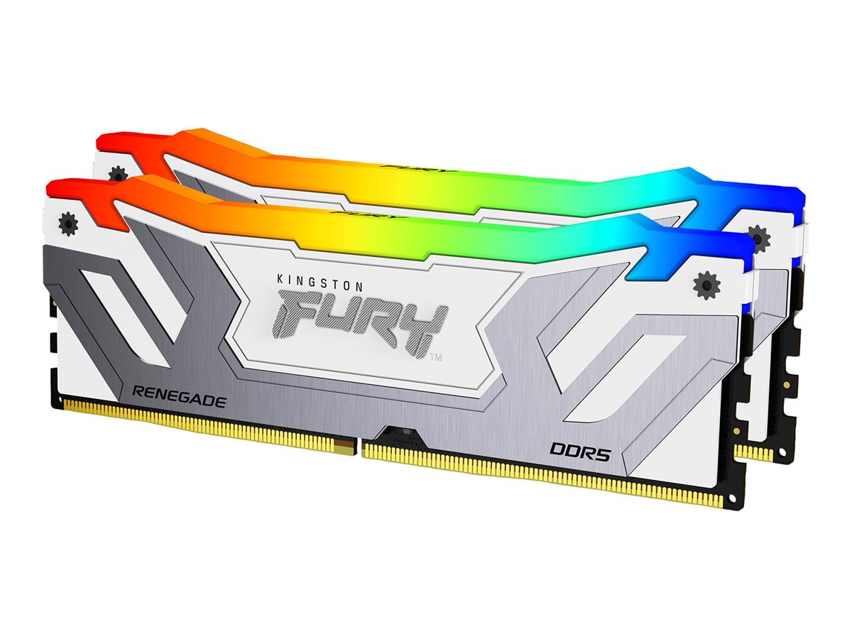 KINGSTON 48GB 8400MT/s DDR5 CL40 CUDIMM Kit of 2 FURY Renegade RGB White - Vorderansicht