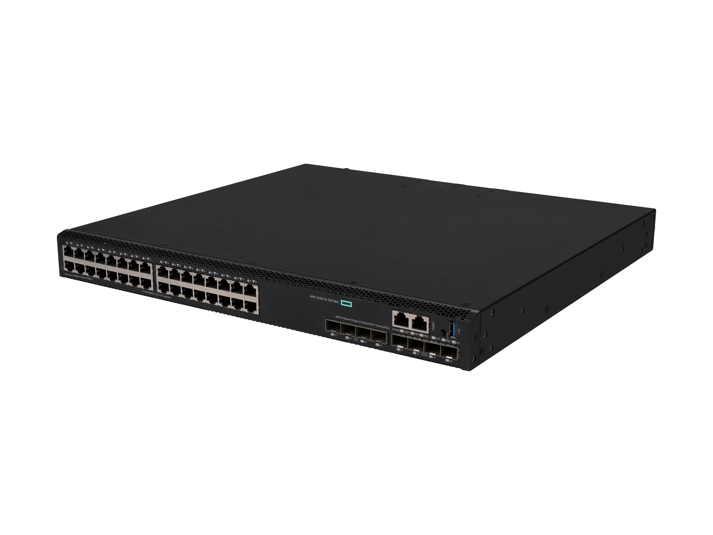 HPE Aruba 5550HI Switch 32x 10M/100M/1G PoE8 Port 4x SFP+ 1G/10G Port 4x SFP28 10G/25G Port 1-slot