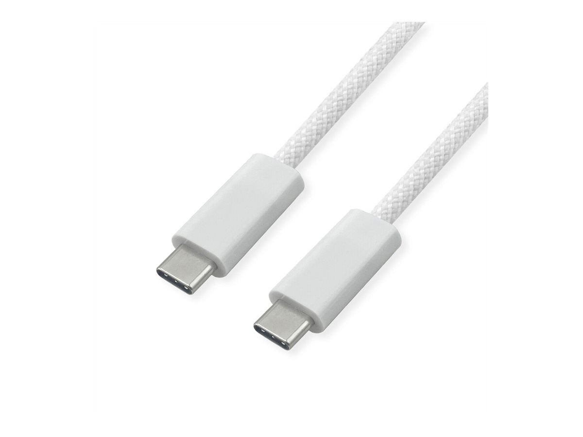ROLINE USB4 Gen3x2 Kabel C-C ST/ST 40Gbit/s 240W weiss 2m - Vorderansicht