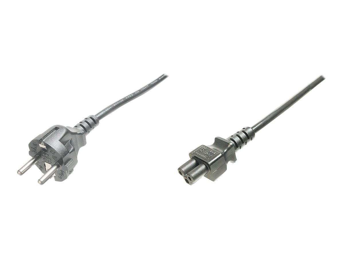 DIGITUS Netzanschlusskabel CEE 7/7 Typ-F - C5 St/Bu 1,8m H05VV-F3G 0,75qmm sw - Vorderansicht
