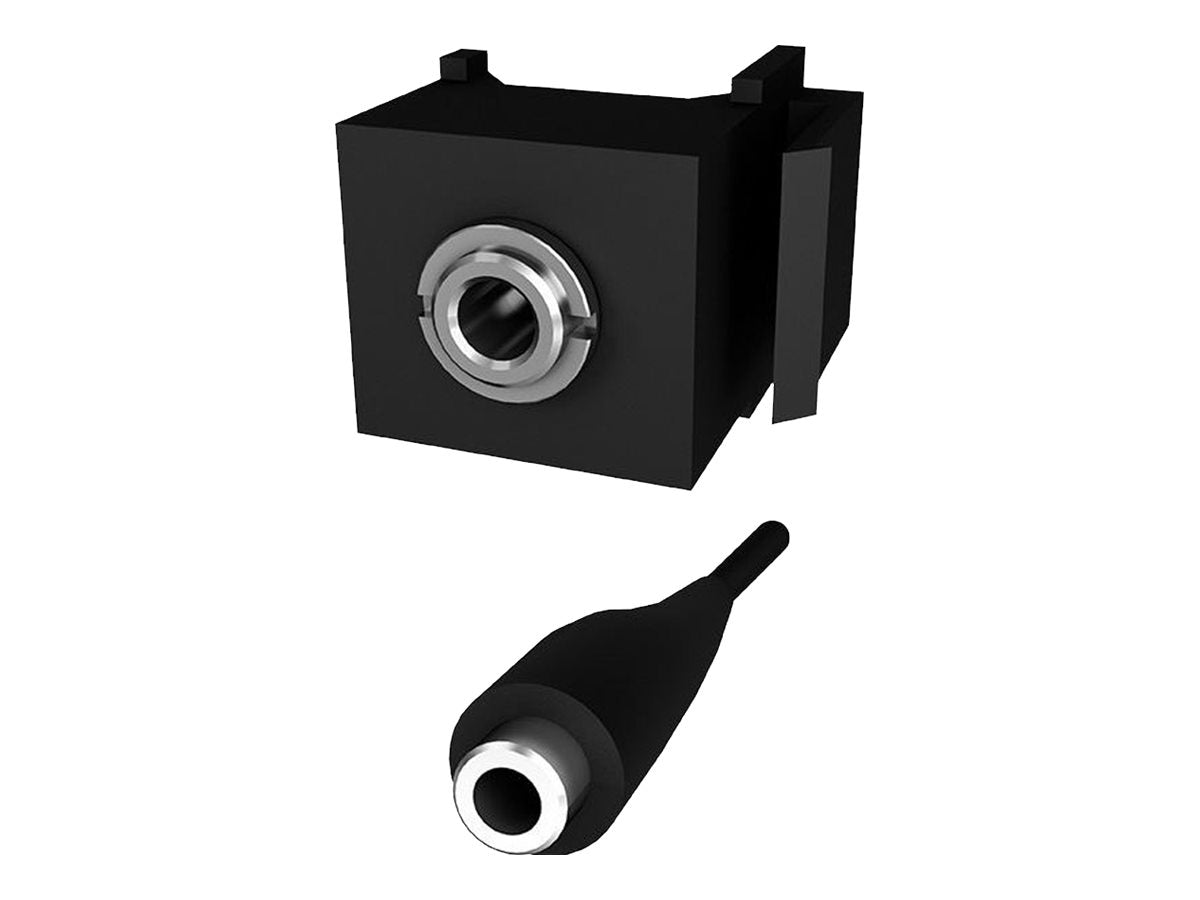 BACHMANN Keystone Miniklinke 3,5mm 3pol. Stereo schwarz - Vorderansicht
