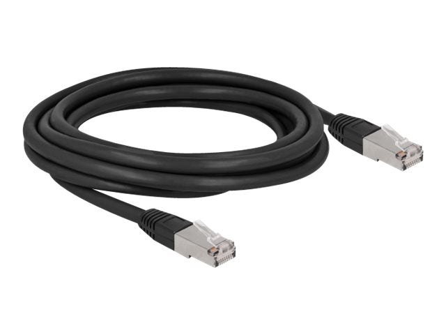 DELOCK RJ45 Netzwerkkabel Cat.6A S/FTP PE Outdoor 3m schwarz - Vorderansicht