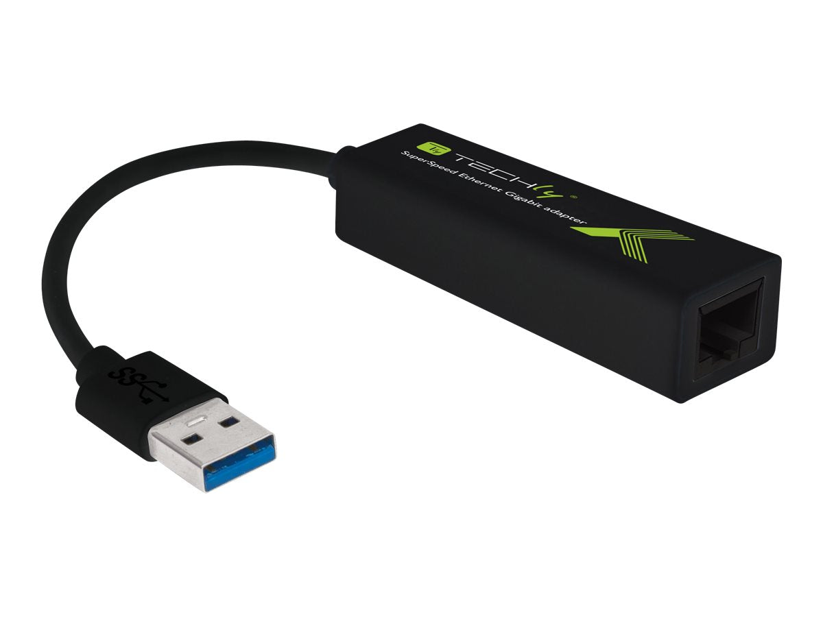 TECHLY USB 3.0 Superspeed auf RJ45 Gigabit 10/100/1000 Konverter Kabellaenge 0