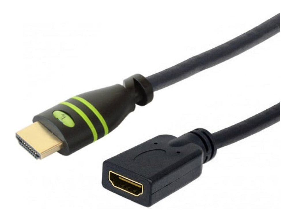 TECHLY HDMI 4K 60Hz High Speed Anschluss mit Ethernet M/F schwarz 1,0m - Vorderansicht