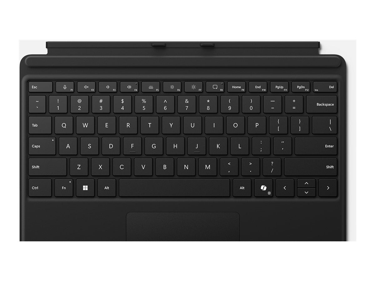 Vorderansicht des MICROSOFT Surface Pro9/10 Typecover ohne Slim Pen Storage COMM schwarz