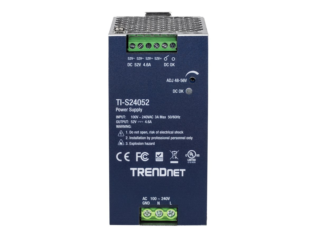 TRENDNET TI-S24052 DIN-Rail Power Supply 240W 52V DC 4.61A AC zu DC mit PFC