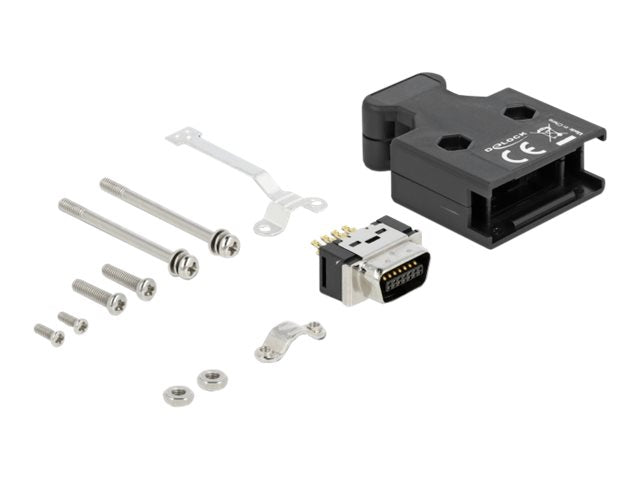 DELOCK MDR Stecker 14 Pin Lötanschluss mit Gehäuse - Vorderansicht
