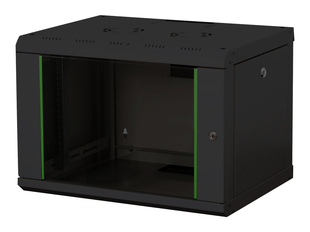 DIGITUS 48,3cm 19Zoll Wandschrank 7HE schwarz - Vorderansicht