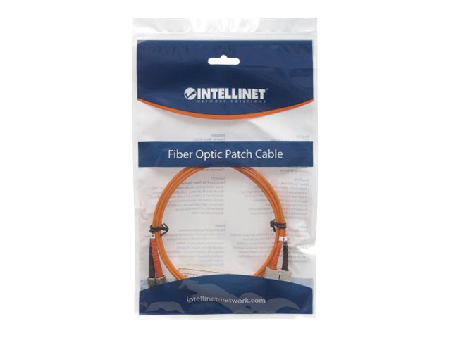 INTELLINET LWL Kabel ST/SC OM2 1m orange Duplex Multimode - Vorderansicht