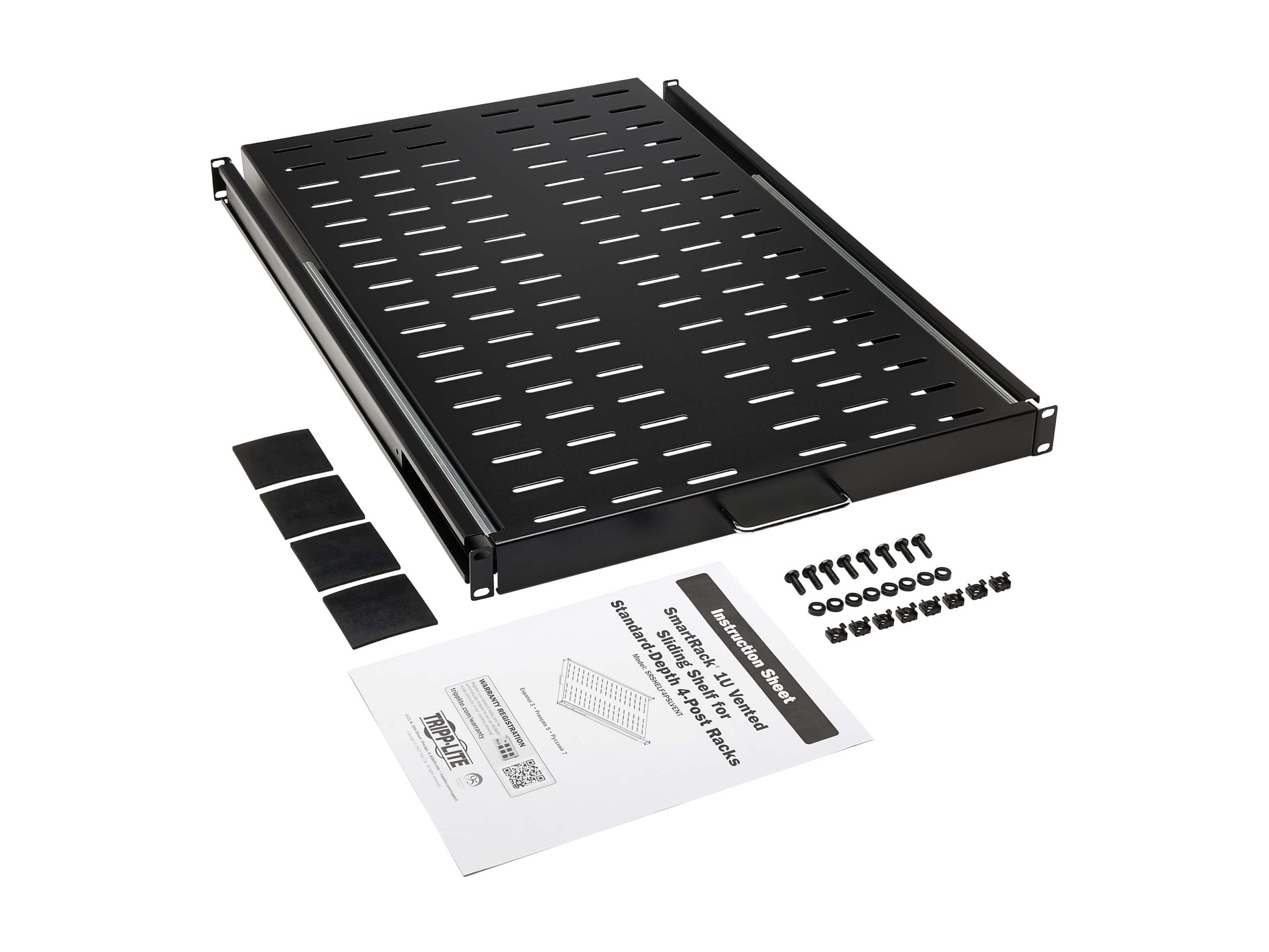 EATON TRIPPLITE SmartRack Sliding Steel Rack Shelf 1U Vorderansicht